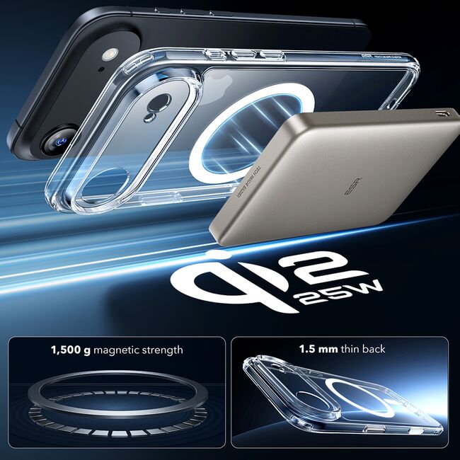 Husa pentru iPhone 17 Air - ESR Classic Hybrid HaloLock - Clear