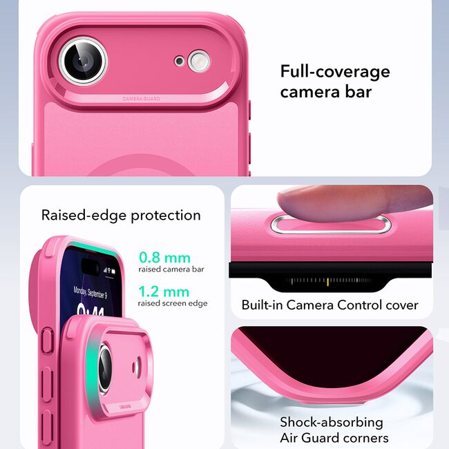 Husa pentru iPhone 17 Air - ESR Classic Hybrid HaloLock - Frosted Pink