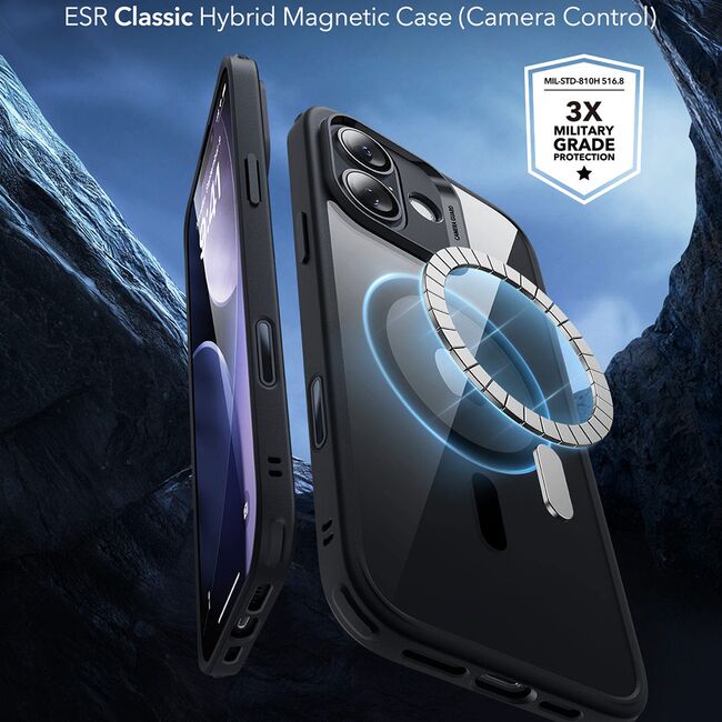 Husa pentru iPhone 17 - ESR Classic Hybrid HaloLock - Clear Black