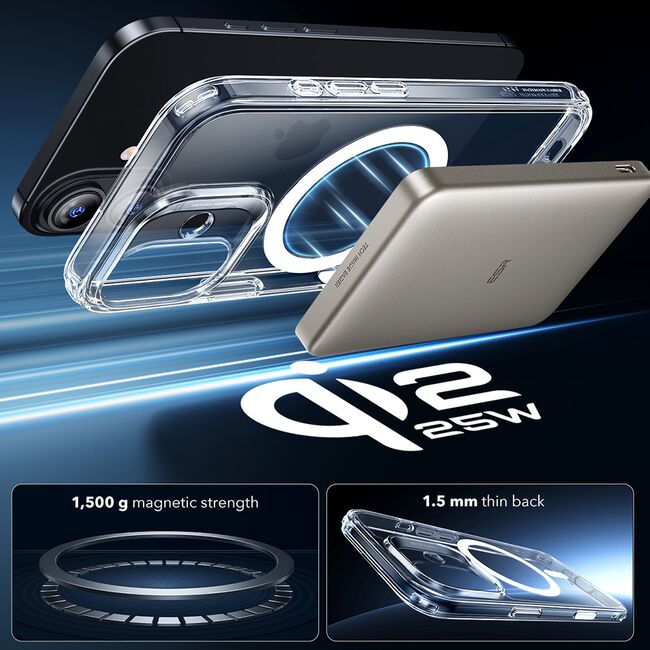Husa pentru iPhone 17 - ESR Classic Hybrid HaloLock - Clear