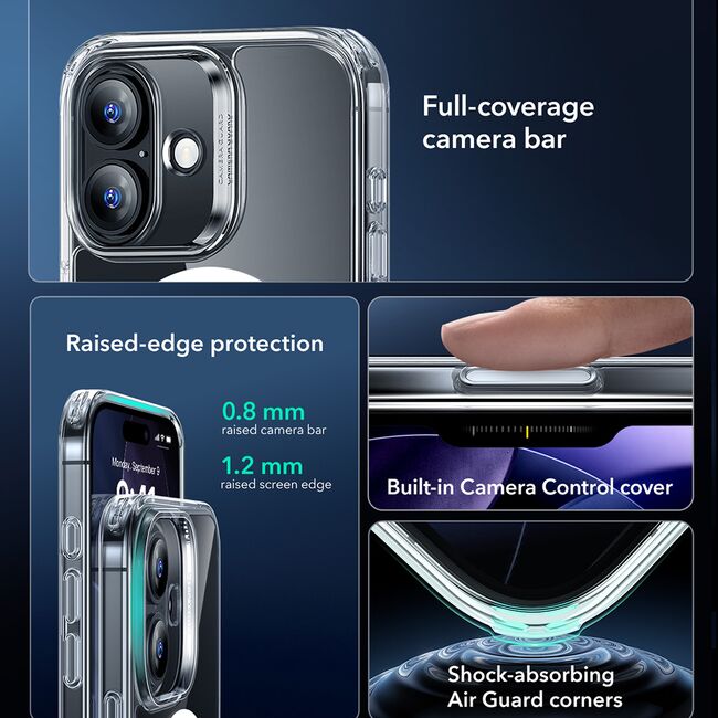 Husa pentru iPhone 17 - ESR Classic Hybrid HaloLock - Clear