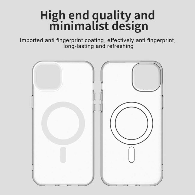 Husa premium pentru iPhone 13 VivaShell Fusion compatibila MagSafe, Anti-Shock - Protectie Avansata Display & Camera - Design Slim și Elegant - alb