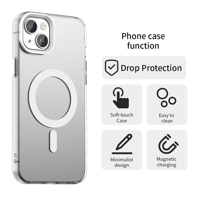 Husa premium pentru iPhone 13 VivaShell Fusion compatibila MagSafe, Anti-Shock - Protectie Avansata Display & Camera - Design Slim și Elegant - alb