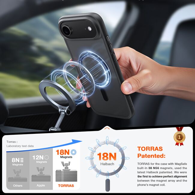 Husa pentru iPhone 17 Air - Torras Guardian Magnetic Series - Black