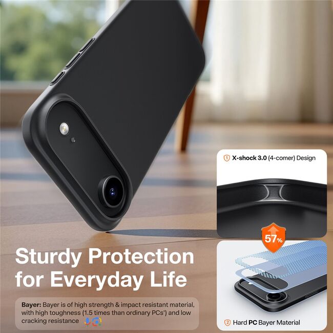 Husa pentru iPhone 17 Air - Torras SlimFit MagSafe Series - Black