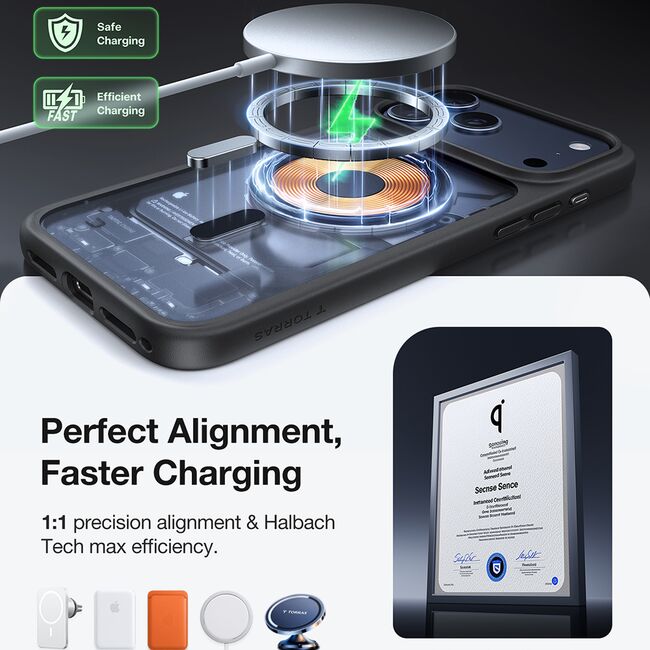 Husa pentru iPhone 17 Pro Max - Torras Guardian Magnetic Series - Negru