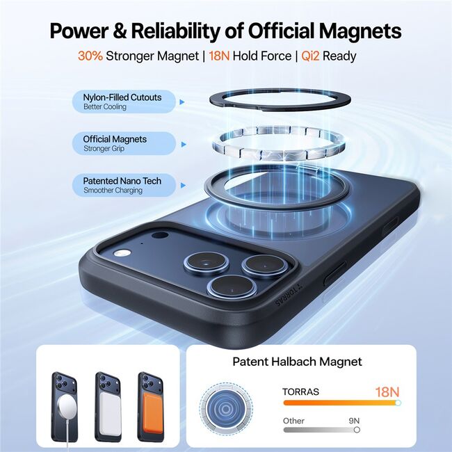 Husa pentru iPhone 17 Pro Max - Torras Ostand Pro MagSafe  Series - Negru