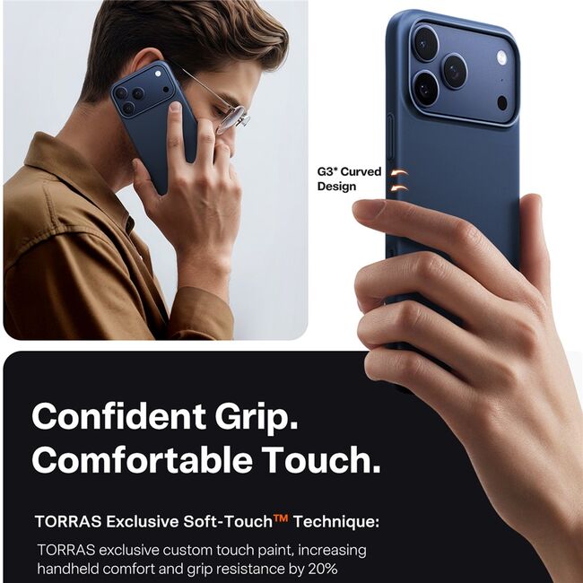 Husa pentru iPhone 17 Pro - Torras SlimFit MagSafe Series - Navy Blue