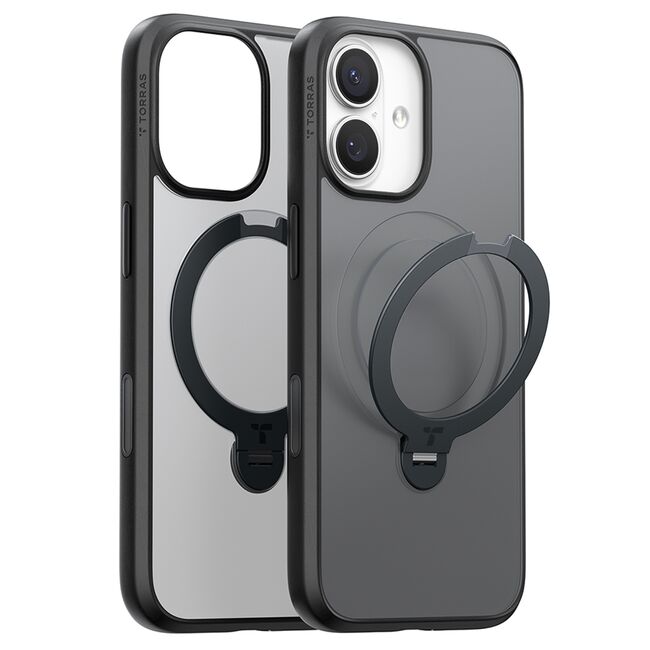 Husa pentru iPhone 17 - Torras Ostand Spin MagSafe Series - Black