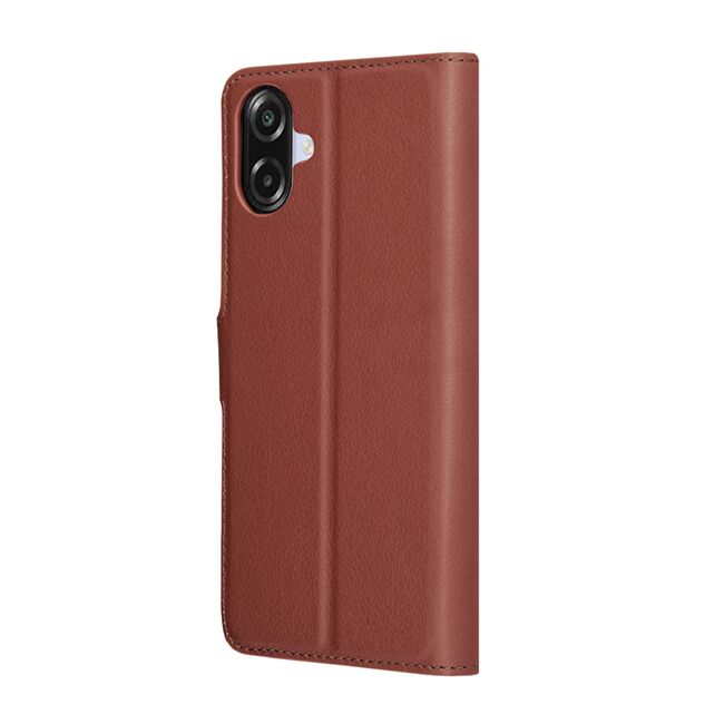 Husa pentru Samsung Galaxy A07 4G tip carte cu inchidere magnetica, compartimente pentru carduri si functie stand, maro