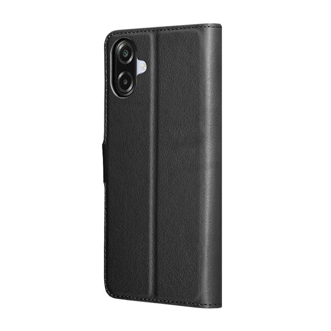 Husa pentru Samsung Galaxy A07 4G tip carte cu inchidere magnetica, compartimente pentru carduri si functie stand, negru