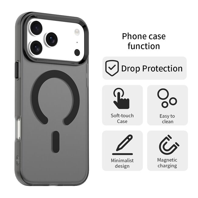 Husa premium pentru iPhone 17 Pro Max VivaShell Fusion compatibila MagSafe, Anti-Shock - Protectie Avansata Display & Camera - Design Slim și Elegant - negru