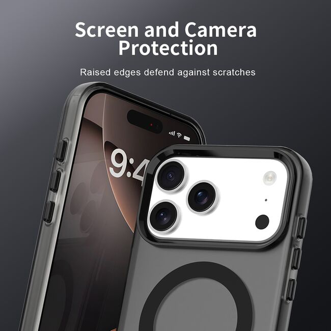 Husa premium pentru iPhone 17 Pro Max VivaShell Fusion compatibila MagSafe, Anti-Shock - Protectie Avansata Display & Camera - Design Slim și Elegant - negru