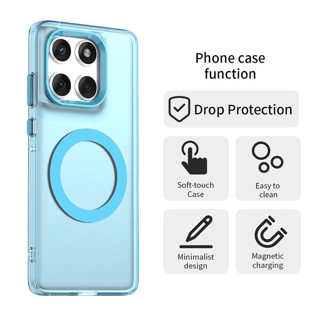 Husa premium pentru Motorola Edge 60 Fusion / Edge 60 VivaShell Fusion compatibila MagSafe, Anti-Shock - Protectie Avansata Display & Camera - Design Slim și Elegant - albastru