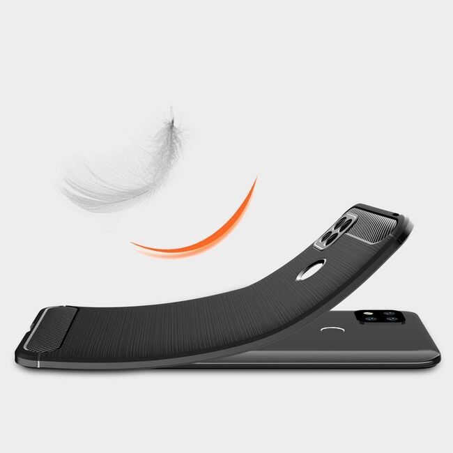 Husa din Carbon&TPU flexibil pentru Xiaomi RedMi 9C (negru)