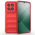 Husa pentru  Xiaomi 14 Liquid Silicone, Microfibre Lining, Non-Slip Airbag Design, rosu