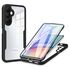 Pachet 360: Husa cu folie integrata pentru  Samsung Galaxy A15 Cover360 fata / spate - mov / transparent