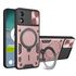Husa pentru  Motorola Moto E13 cu protecție pentru cameră și suport magnetic integrat Ring Shockproof, rose gold