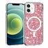 Husa pentru iPhone 12, 12 Pro MagSafe cu sclipici Liquid Crystal Glitter, magenta