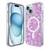 Husa pentru  iPhone 15 MagSafe cu sclipici Liquid Crystal Glitter, roz
