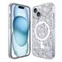 Husa pentru  iPhone 15 MagSafe cu sclipici Liquid Crystal Glitter, roz