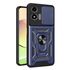 Husa pentru  Motorola Moto E14 Ring Armor Kickstand Tough Rugged Cover cu protectie camera, negru