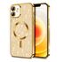 Husa pentru iPhone 12 cu MagSafe Sparkle Glare Detachable Layer, cu protectie lentile - gold