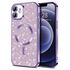 Husa pentru iPhone 12 cu MagSafe Sparkle Glare Detachable Layer, cu protectie lentile - gold