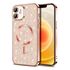 Husa pentru iPhone 12 cu MagSafe Sparkle Glare Detachable Layer, cu protectie lentile - gold