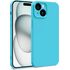 Husa pentru  iPhone 15 Plus Liquid Silicone, subțire, captusita cu microfibra, anti amprentă, protectie cameră foto, verde