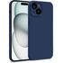 Husa pentru  iPhone 15 Liquid Silicone, subțire, captusita cu microfibra, anti amprentă, protectie cameră foto, negru