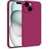 Husa pentru  iPhone 15 Liquid Silicone, subțire, captusita cu microfibra, anti amprentă, protectie cameră foto, negru