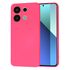 Husa pentru  Xiaomi Redmi Note 13 4G Liquid Silicone, subțire, captusita cu microfibra, anti amprentă, protectie cameră foto, fucsia