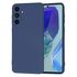 Husa pentru  Samsung Galaxy M55 Liquid Silicone, subțire, captusita cu microfibra, anti amprentă, protectie cameră foto, albastru