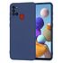 Husa pentru Samsung Galaxy A21s Liquid Silicone, subțire, captusita cu microfibra, anti amprentă, protectie cameră foto, albastru