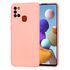 Husa pentru Samsung Galaxy A21s Liquid Silicone, subțire, captusita cu microfibra, anti amprentă, protectie cameră foto, albastru