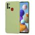 Husa pentru Samsung Galaxy A21s Liquid Silicone, subțire, captusita cu microfibra, anti amprentă, protectie cameră foto, albastru