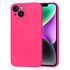 Husa pentru  iPhone 14 Liquid Silicone, subțire, captusita cu microfibra, anti amprentă, protectie cameră foto, roz inchis