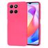 Husa pentru  Honor X6a Liquid Silicone, subțire, captusita cu microfibra, anti amprentă, protectie cameră foto, roz inchis