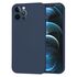 Husa pentru  iPhone 12 Pro Max Liquid Silicone, subțire, captusita cu microfibra, anti amprentă, protectie cameră foto, albastru