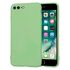 Husa pentru  iPhone 8 Plus Liquid Silicone, subțire, captusita cu microfibra, anti amprentă, protectie cameră foto, verde