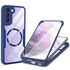 Pachet 360: Husa cu folie integrata pentru  Samsung Galaxy S21 FE cu MagSafe Cover360 fata / spate - albastru