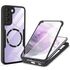 Pachet 360: Husa cu folie integrata pentru  Samsung Galaxy S21 FE cu MagSafe Cover360 fata / spate - albastru