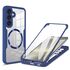 Pachet 360: Husa cu folie integrata pentru  Samsung Galaxy S24+ Plus cu MagSafe Cover360 fata / spate - albastru