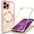 Pachet 360: Husa cu folie integrata pentru  iPhone 13 Pro Max cu MagSafe Cover360 fata / spate - roz