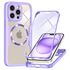 Pachet 360: Husa cu folie integrata pentru  iPhone 14 Pro Max cu MagSafe Cover360 fata / spate - albastru