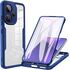 Pachet 360: Husa cu folie integrata pentru  Xiaomi Redmi Note 13 Pro+ Plus 5G Cover360 fata / spate - albastru