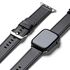 Curea pentru Apple Watch 4, 5, 6, 7, 8, 9, SE, SE2, Ultra, Ultra 2 (42/44/45/49mm) Leather - negru intens