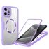 Pachet 360: Husa cu folie integrata pentru  iPhone 16 Pro Max cu MagSafe Cover360 fata / spate - mov