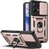 Husa pentru  Motorola Edge 50 Ring Armor Kickstand Tough Rugged Cover cu protectie camera, negru